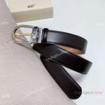 High Quality Replica Mont Blanc Bright Brown 35mm Leather Belt Gold Buckle